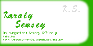 karoly semsey business card